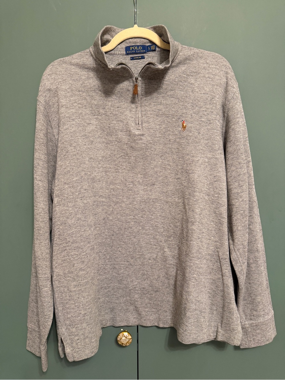 Vintage 2000's Polo Ralph Lauren Grey Quarter Zip Old Money Jacket size L